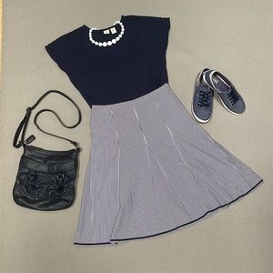 Talbots Striped Panel Skirt